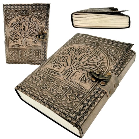 ⁨Skórzany Notatnik Retro Drzewo Życia – 200 stron 125 GSM - H019⁩ w sklepie Wasserman.eu