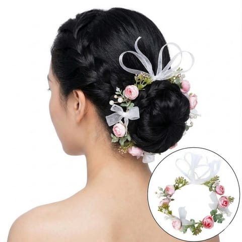 ⁨Wianek, opaska do włosów z kwiatów, delikatny wianuszek BOHO W112⁩ w sklepie Wasserman.eu