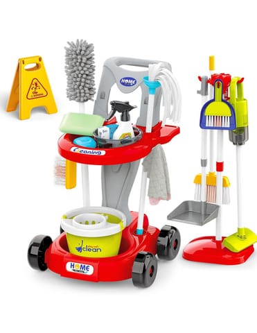 ⁨WOOPIE Zestaw do Sprzątania XXL Wózek 3w1 29 el. Czerwony⁩ w sklepie Wasserman.eu