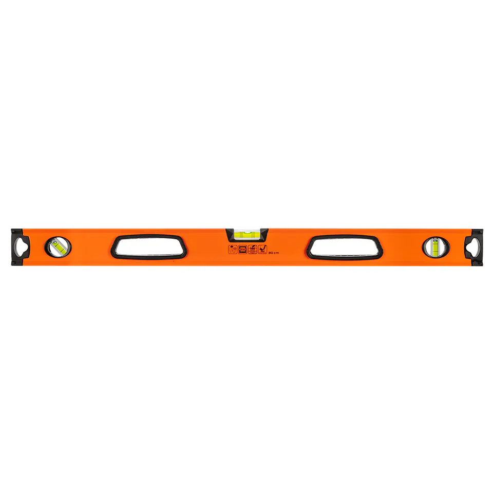 ⁨Aluminium spirit level with handle, 3 libelle, magnet, milled measuring surfaces, 80 cm⁩ at Wasserman.eu