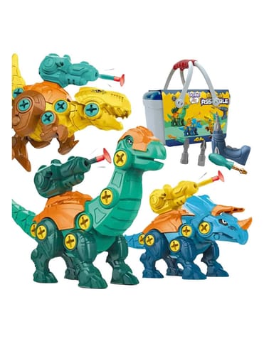 ⁨WOOPIE Zestaw Dinozaury do Skręcania 3 szt. Zestaw Konstrukcyjny w Pudełku + Wiertarka i Śrubokręt⁩ w sklepie Wasserman.eu