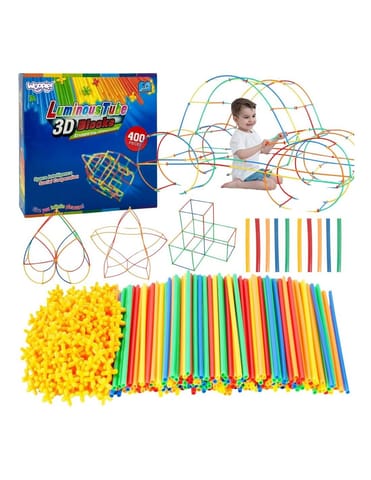 ⁨WOOPIE Klocki Konstrukcyjne Świecące Słomki 400 szt.⁩ w sklepie Wasserman.eu