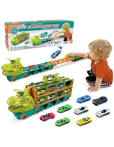 ⁨WOOPIE Zabawkowa Ciężarówka Dinozaur Tor 2,1 m dla Samochodzików⁩ w sklepie Wasserman.eu