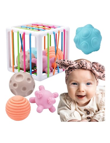 ⁨WOOPIE BABY Elastyczna Kostka Sensoryczna Sorter dla Dzieci Zwariowane Kształty 5 el.⁩ w sklepie Wasserman.eu