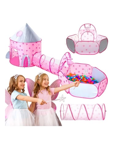 ⁨WOOPIE Namiot 3w1 Pałac Księżniczki XXL Domek Tunel Suchy Basen⁩ w sklepie Wasserman.eu