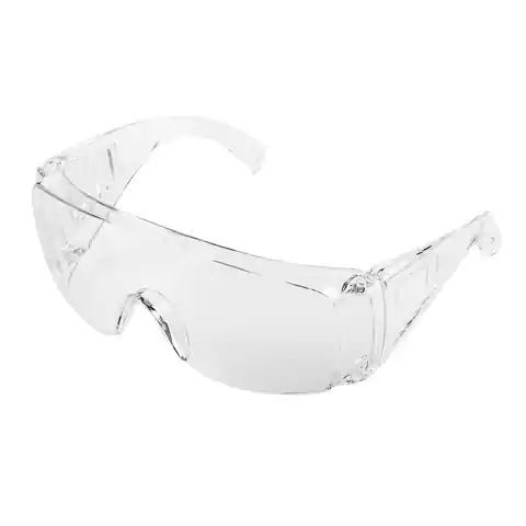 ⁨Okulary ochronne, białe soczewki, klasa odpornosci F⁩ w sklepie Wasserman.eu