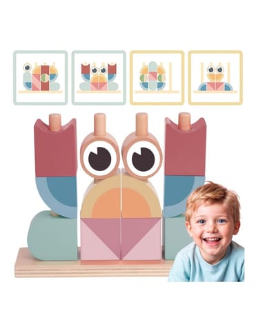⁨TOOKY TOY Krab Układanka Drewniana Stosy Klocki Bloki Pastelowy⁩ w sklepie Wasserman.eu