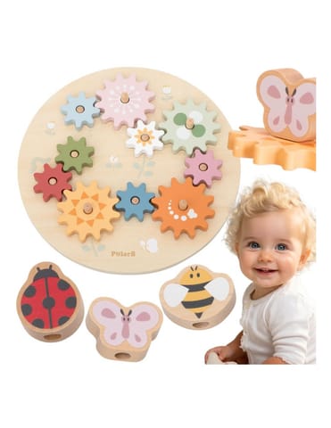 ⁨VIGA PolarB Drewniane Kolorowe Koła Zębate Montessori⁩ w sklepie Wasserman.eu