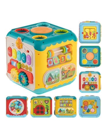 ⁨WOOPIE BABY Wielofunkcyjna Kostka Aktywności Montessori 6w1 - 18m+⁩ w sklepie Wasserman.eu