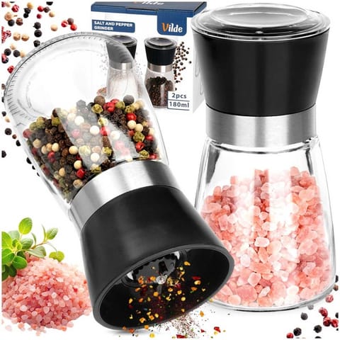 ⁨ZESTAW RĘCZNYCH MŁYNKÓW DO PIEPRZU I SOLI SZKLANYCH 259460⁩ w sklepie Wasserman.eu