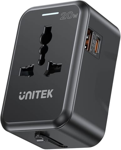 ⁨Unitek Ładowarka podróżna EU/US/UK/AUS PD 20W⁩ w sklepie Wasserman.eu