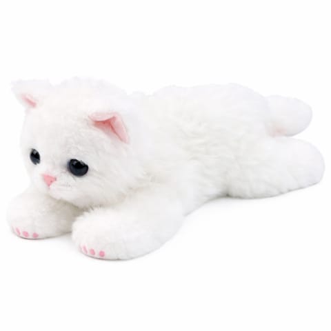 ⁨Pluszowa Maskotka Przytulanka Kotek Leżący Biały 38 cm⁩ w sklepie Wasserman.eu