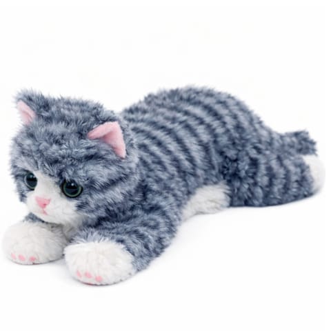 ⁨Pluszowa Maskotka Przytulanka Kotek Leżący Szary 38 cm⁩ w sklepie Wasserman.eu