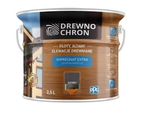 ⁨DREWNOCHRON IMPREGNAT POWŁOKOTWÓRCZY SZARY 2.5L⁩ w sklepie Wasserman.eu
