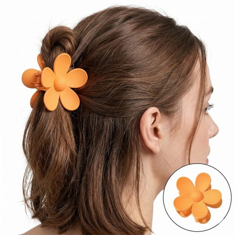 ⁨Spinka do włosów klamra XL kwiat pomarańczowy 7x7,5 cm SP196⁩ w sklepie Wasserman.eu