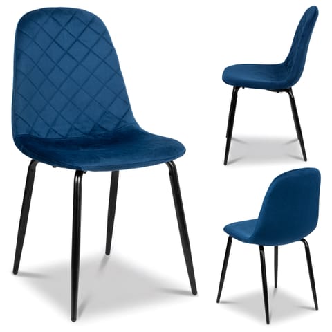 ⁨Krzesło welurowe Orlando Velvet granatowe⁩ w sklepie Wasserman.eu