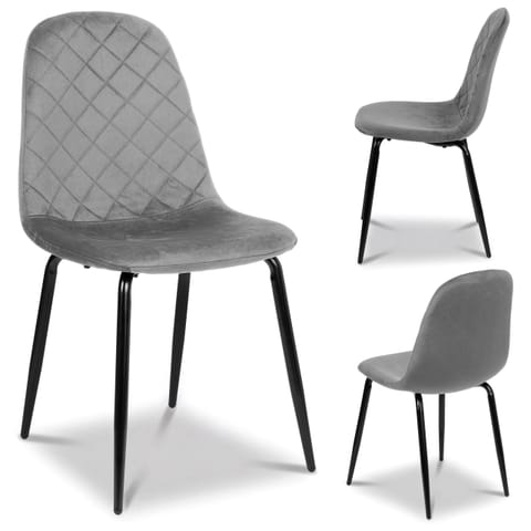 ⁨Krzesło welurowe Orlando Velvet grafitowe⁩ w sklepie Wasserman.eu