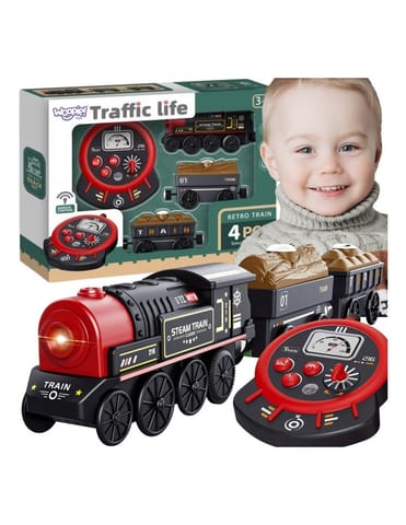 ⁨WOOPIE Lokomotywa Elektryczna Zdalnie Sterowana Kolejka Retro Wagony 4 el.⁩ w sklepie Wasserman.eu