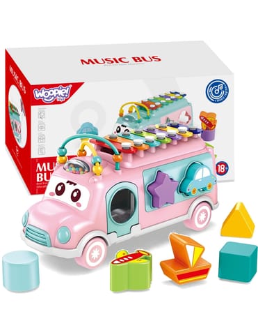 ⁨WOOPIE BABY Samochodzik Muzyczny Sorter z Cymbałkami Różowy⁩ w sklepie Wasserman.eu