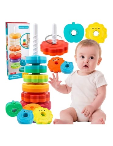 ⁨WOOPIE BABY Edukacyjna Piramidka Zakręcona Wieża Zwierzątka⁩ w sklepie Wasserman.eu