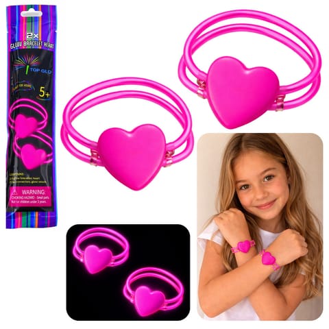 ⁨Podwójne Bransoletki Opaski z Sercem Fluorescencyjne Stick Neon Świecące⁩ w sklepie Wasserman.eu
