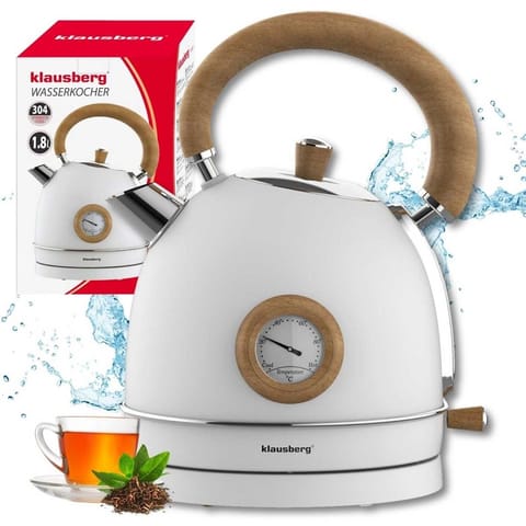 ⁨CZAJNIK ELEKTRYCZNY 1,8L Z TERMOMETREM KLAUSBERG KB-9007 RETRO⁩ w sklepie Wasserman.eu