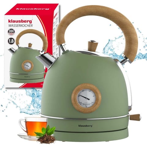 ⁨CZAJNIK ELEKTRYCZNY 1,8L Z TERMOMETREM KLAUSBERG KB-9008 RETRO⁩ w sklepie Wasserman.eu