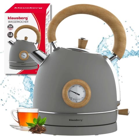 ⁨CZAJNIK ELEKTRYCZNY 1,8L Z TERMOMETREM KLAUSBERG KB-9009 RETRO⁩ w sklepie Wasserman.eu