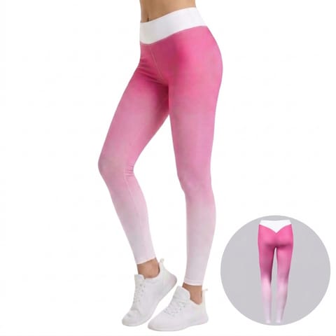Sports Leggings Fitness Training Pink And White L LEG12L at Wasserman.eu