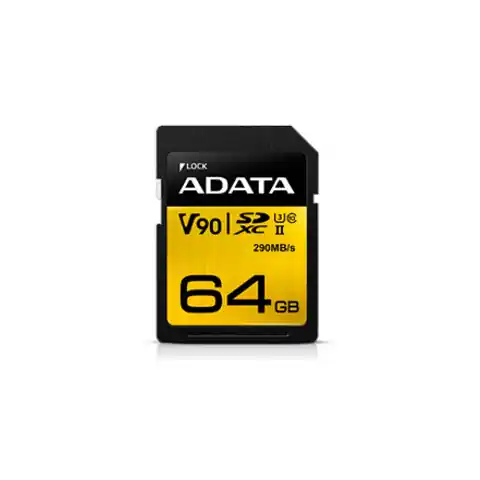 ⁨ADATA Premier ONE UHS-II U3 64 GB, SDXC, Flash memory class 10⁩ at Wasserman.eu