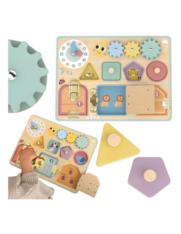 ⁨TOOKY TOY Tablica Manipulacyjna Zamki Zębatki Sorter Zegar⁩ w sklepie Wasserman.eu