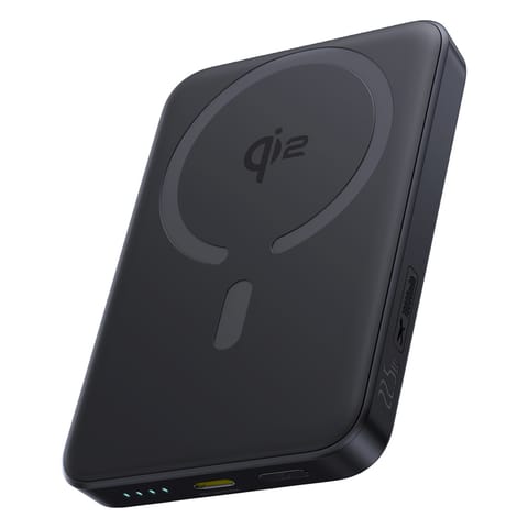 ⁨Powerbank magnetyczny 10000mAh 22.5W EnerFill FM12 z kablem USB-C MagSafe Qi2 - czarny⁩ w sklepie Wasserman.eu