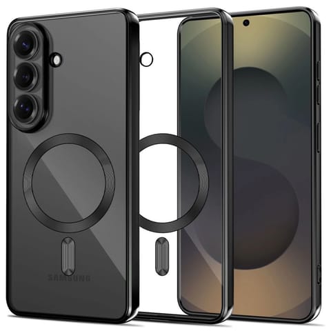 ⁨Etui pokrowiec case na Samsung Galaxy S26+ MagFlex - przezroczysto-czarny⁩ w sklepie Wasserman.eu