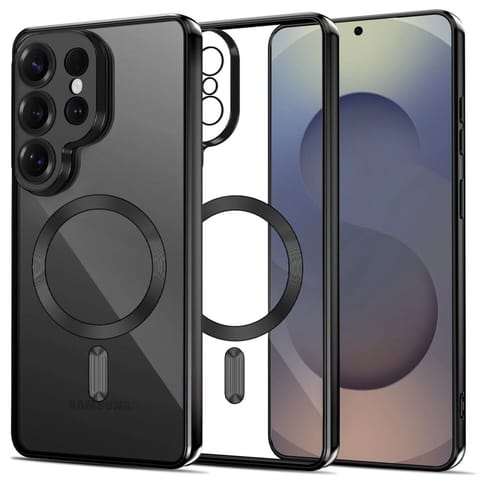 ⁨Etui pokrowiec case na Samsung Galaxy S26 Ultra MagFlex - przezroczysto-czarny⁩ w sklepie Wasserman.eu