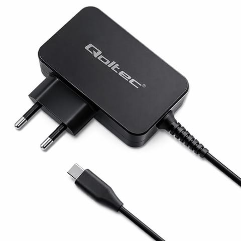 ⁨Qoltec Ładowarka GaN POWER PRO | 1xUSB-C | 30W | 5-20V | 1.5-3A | Czarna⁩ w sklepie Wasserman.eu
