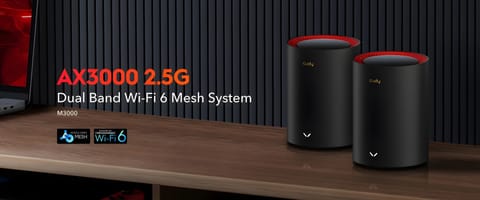 ⁨DOMOWY SYSTEM WI-FI MESH M3000(3-PACK)-BLACK Wi-Fi 6 2.4 GHz, 5 GHz, 574 Mb/s + 2402 Mb/s CUDY⁩ w sklepie Wasserman.eu