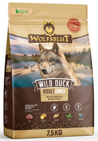 ⁨Wolfsblut Dog Wild Duck Adult Small - kaczka i bataty 7,5kg⁩ w sklepie Wasserman.eu