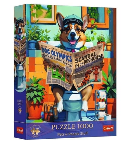 ⁨Puzzle 1000 Premium Plus Corgi w Toalecie TREFL⁩ w sklepie Wasserman.eu