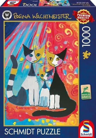 ⁨Puzzle 1000 Rosina Wachtmeister Szczęśliwa kocia⁩ w sklepie Wasserman.eu