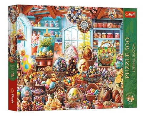 ⁨Puzzle 500 Premium Plus Wielkanocny sklepik TREFL⁩ w sklepie Wasserman.eu