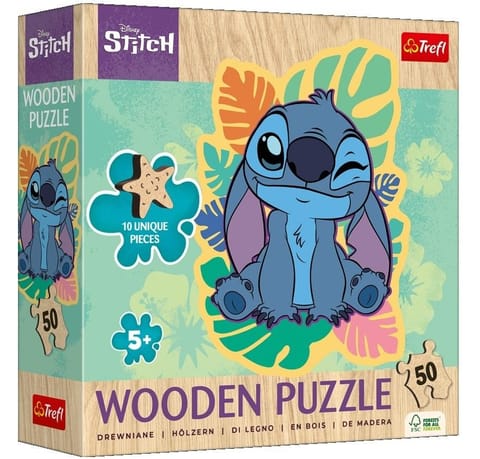 ⁨Puzzle drewniane 50 Wesoły Stitch TREFL⁩ w sklepie Wasserman.eu