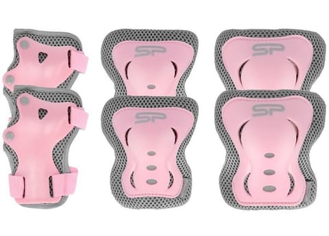 ⁨Ochraniacze zestaw Spokey Shield Jr (kolor Różowy. Szary/Srebrny, rozmiar L)⁩ w sklepie Wasserman.eu