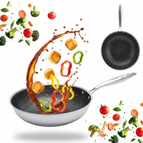 ⁨PATELNIA STALOWA WOK 28cm Z POWŁOKĄ PLASTER MIODU KLAUSEBRG KB-9024⁩ w sklepie Wasserman.eu