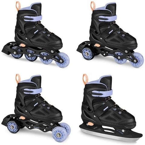 ⁨Łyżworolki Spokey Quattro 4IN1 (kolor Czarny, rozmiar 30-33)⁩ w sklepie Wasserman.eu