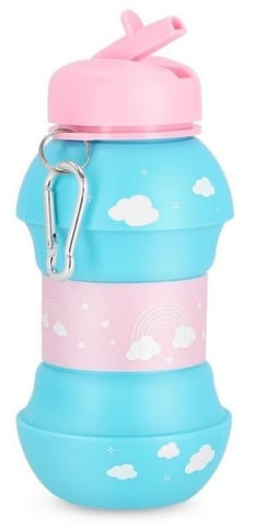 ⁨Butelka Spokey Cort silikonowa składana (kolor Niebieski. Różowy, rozmiar N/A)⁩ w sklepie Wasserman.eu