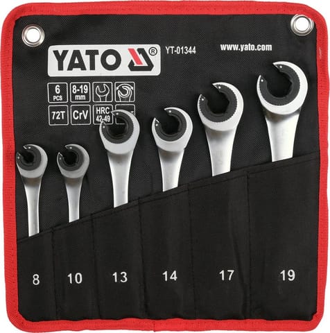 ⁨ZESTAW KLUCZY PÓŁOTWARTYCH Z GRZECHOTKĄ, 8-19MM, 6SZT.⁩ w sklepie Wasserman.eu