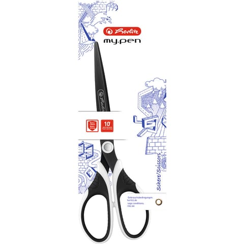 ⁨Nożyczki MY PEN 17cm czarno-białe 300005626 HERLITZ⁩ w sklepie Wasserman.eu