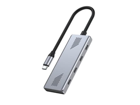 ⁨Hub USB-C 4 portowy 4 x USB-C Gembird srebrny⁩ w sklepie Wasserman.eu
