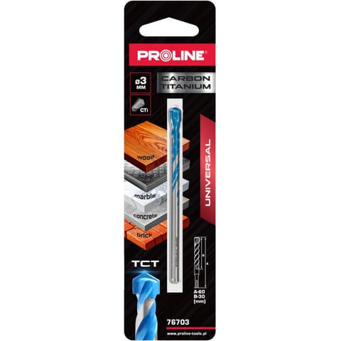 ⁨WIERTŁO WĘGLOWO-TYTANOWE, UNIWERSALNE, 3MM, PROLINE⁩ w sklepie Wasserman.eu