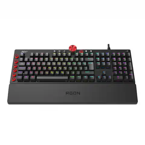 ⁨AOC Gaming Keyboard AGON AGK700 RGB LED light, QWERTY, Black, Wired, USB, CHERRY MX RED⁩ w sklepie Wasserman.eu